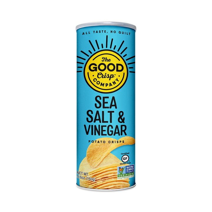 Good Crisp Flavored Potato Crisps Gluten Free Sea Salt and Vinegar 5.6 Oz