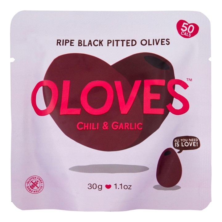 Oloves Chili & Garlic Green Pitted Olives 1.1oz