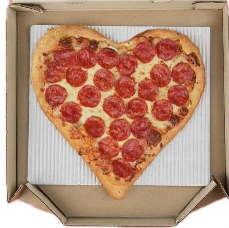 Large Heart Shape Pizza