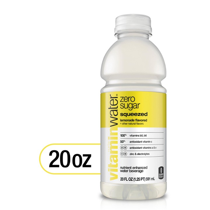 Glaceau Vitamin Water, Zero Sugar, Lemonade - 20.0 Oz