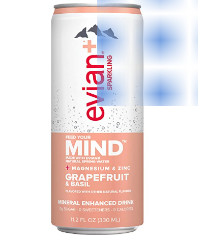 Evian Sparkling Mineral-Enhanced (Grapefruit & Basil)