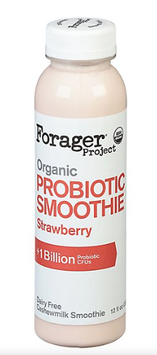 Forager Organic Probiotic Cashewmilk Yogurt Smoothie, Strawberry - 12 Fl Oz