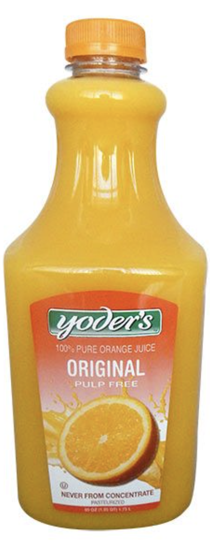 Yoder's 100% Pure Orange Juice Original Pulp Free - 52 Fl Oz