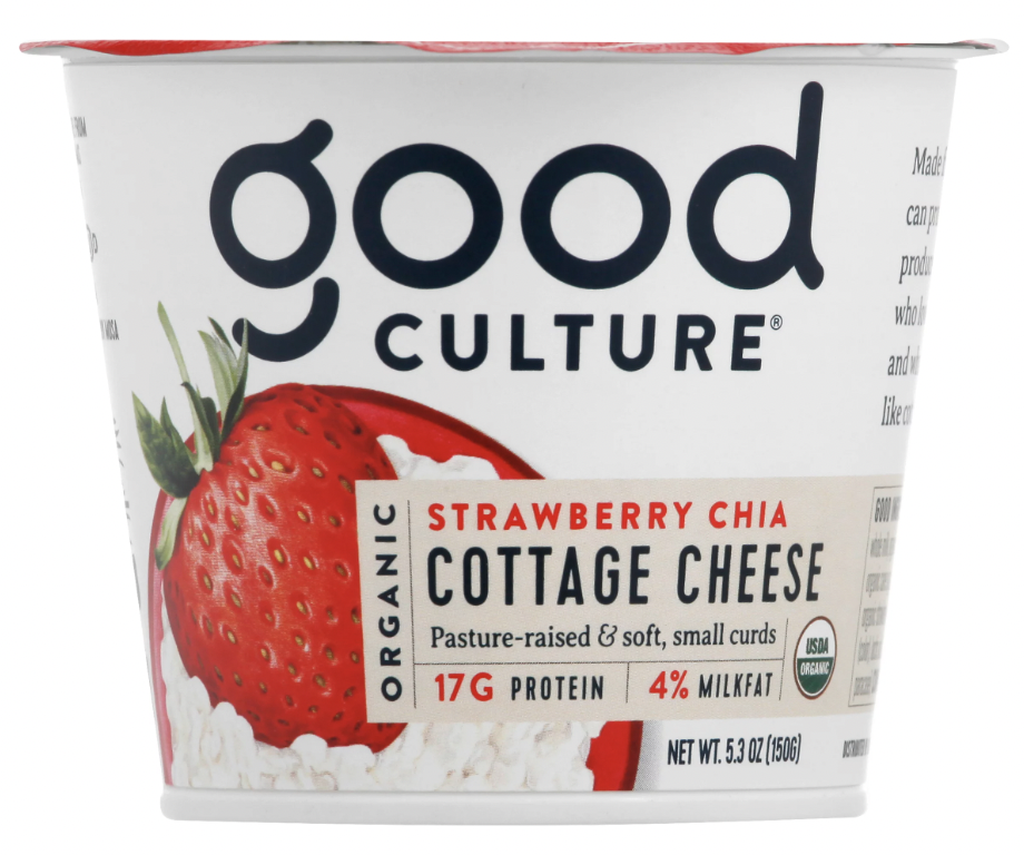 Good Culture Organic Cottage Cheese Strawberry Chia Gluten Free Keto - 5 Oz