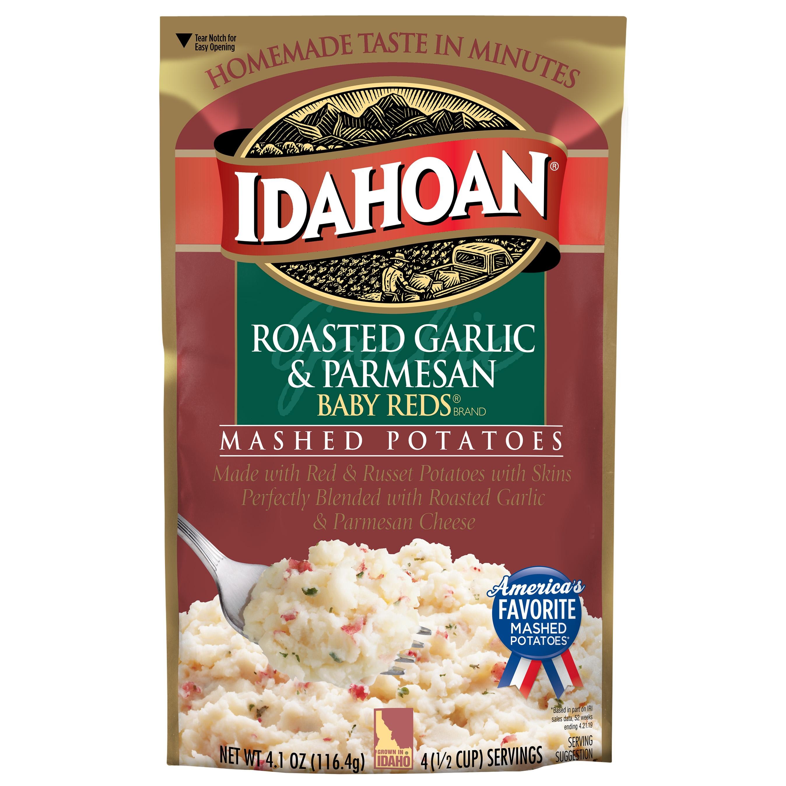 Idahoan Gluten Free Mashed Potatoes Roasted Garlic & Parmesan Baby Reds - 4.1 Oz