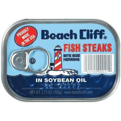Beach Cliff Fish Steaks in Soybean Oil - 3.75 Oz