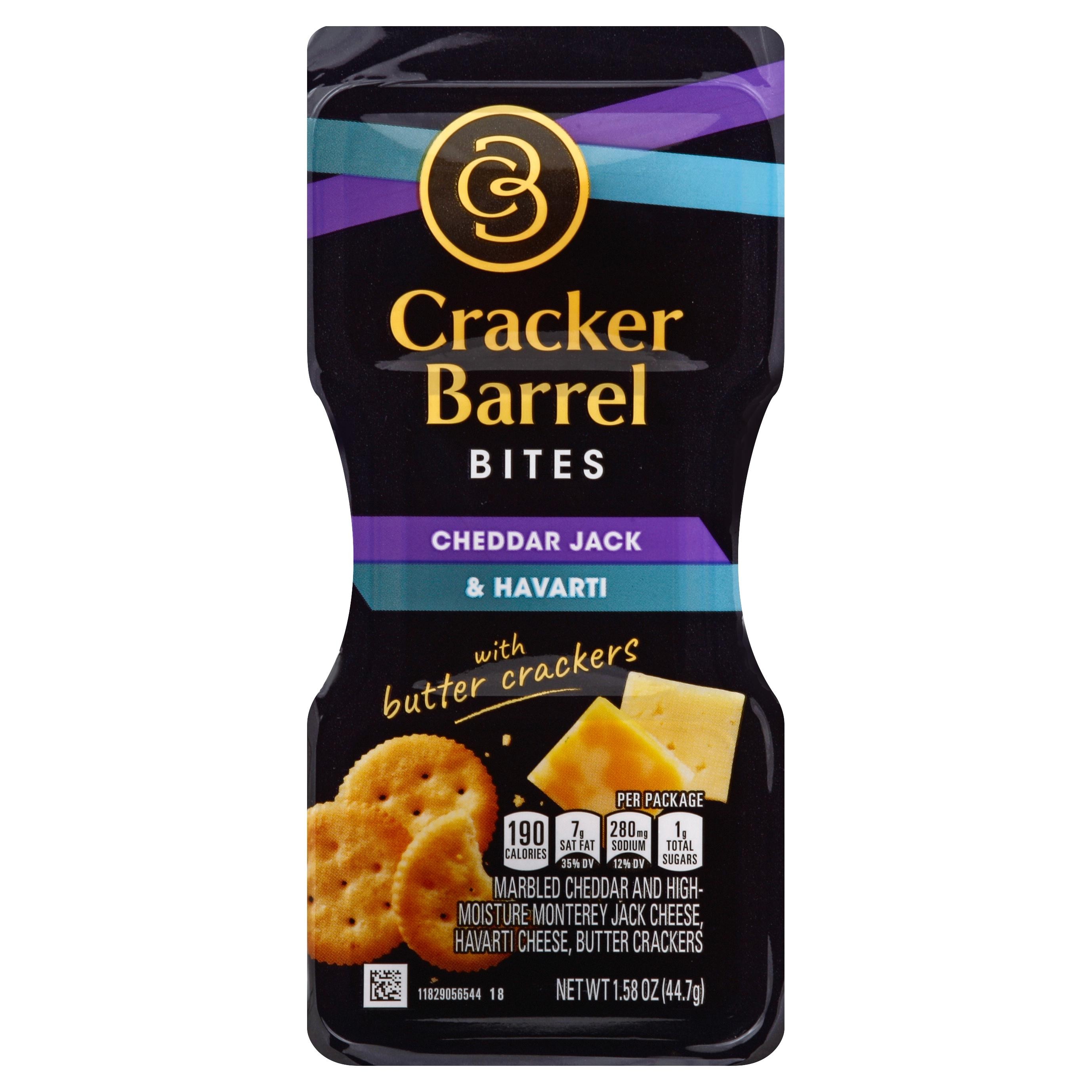 Cracker Barrel Bites, Cheddar Jack & Havarti Cheese With Crackers - 1.58 Oz