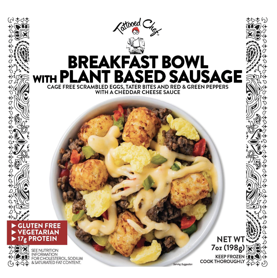 Tattooed Chef Breakfast Bowl with Plant Based Sausage - 7 oz