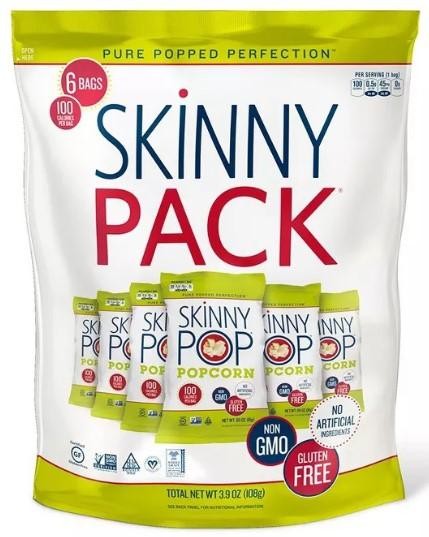 Skinny Pop Gluten Free Original Popcorn Skinny Pack 6 - 0.65 Oz