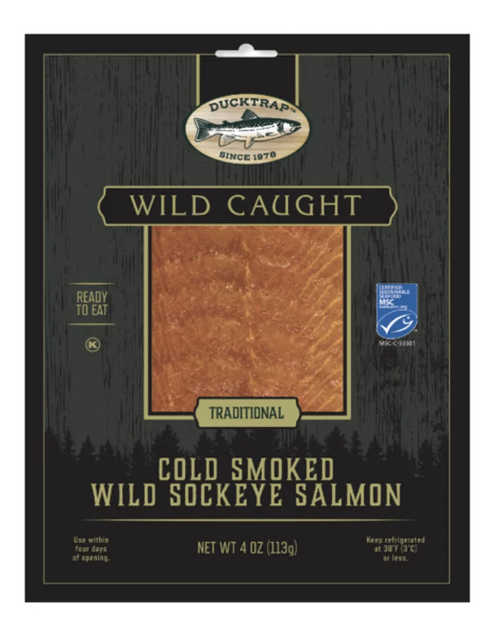 Ducktrap River of Maine Cold Smoked Wild Sockeye Salmon - 4 oz