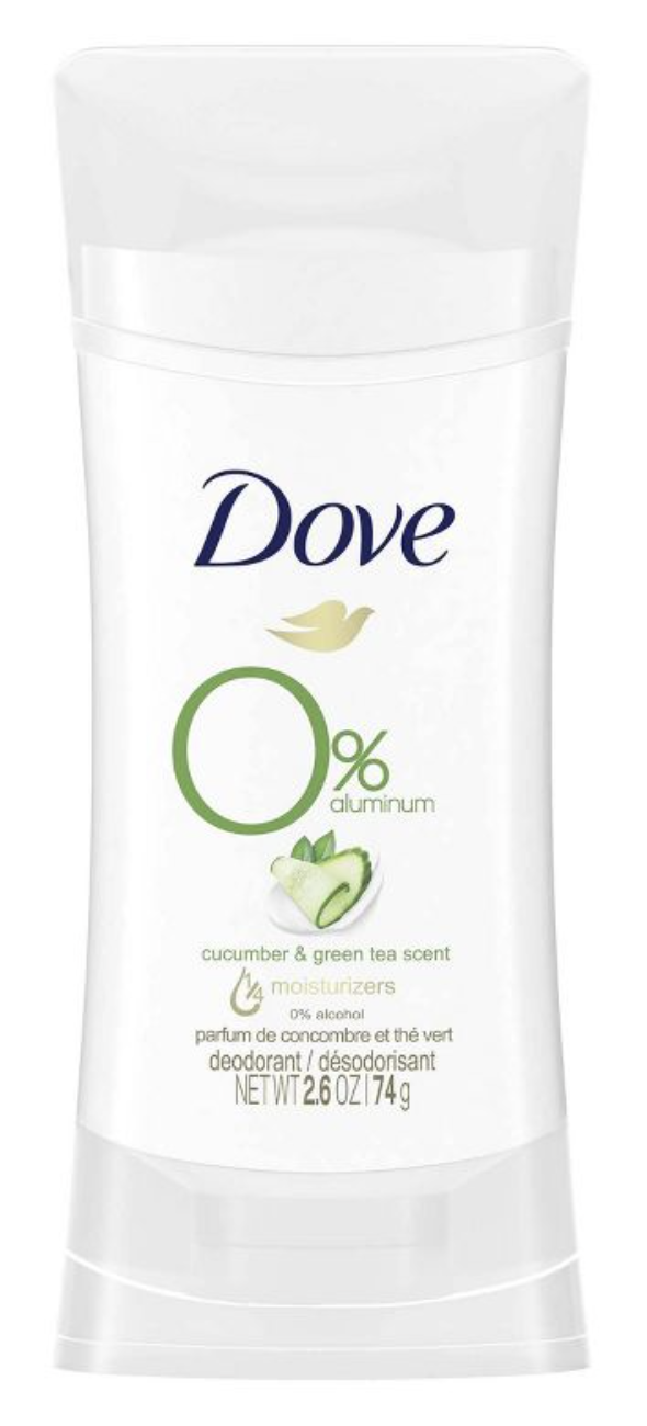 Dove 0% Aluminum Deodorant Stick Cucumber and Green Tea - 2.6 Oz