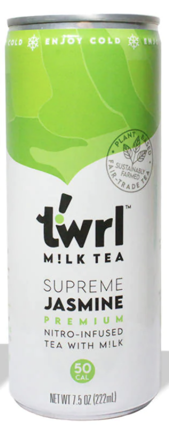 Twrl Milk Tea Plant Based Nitro-Infused Supreme Jasmine Tea with Milk - 7.5 Oz