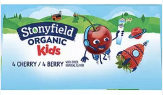 Stonyfield Organic Kids 4 Cherry & 4 Berry 8 pk - 2 Oz Each