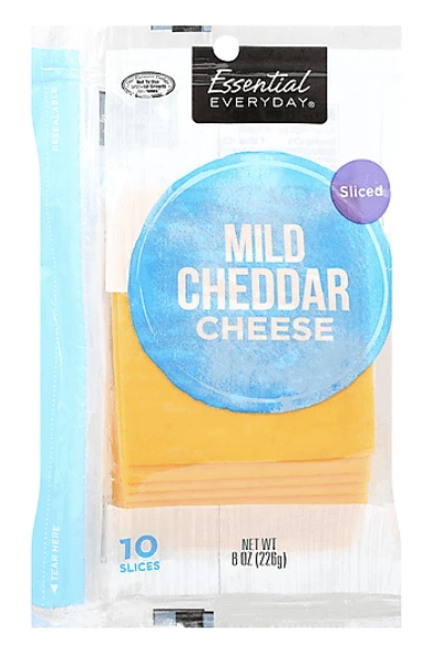 Essential Everyday Mild Cheddar Cheese Slices 10 CT - 8 oz