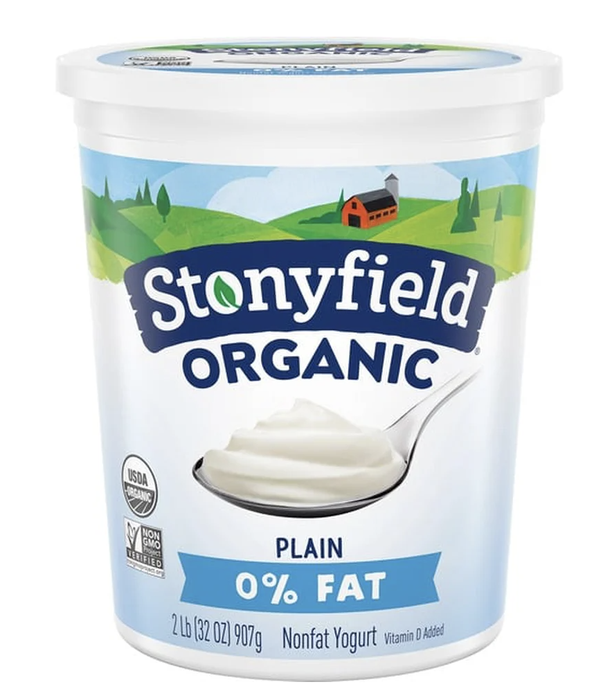 Stonyfield Organic Plain Yogurt, 0% Fat - 32 Oz