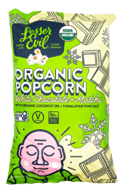 LesserEvil Organic Popcorn Seasonal Flavor White Chocolate Matcha - 4.6 Oz