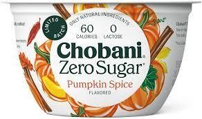 Chobani All Natural Seasonal Yogurt Zero Sugar Lactose Free Gluten Free - 5.3 Oz