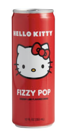 Sanrio Hello Kitty Fizzy Pop Cherry Lime Flavored Drink - 12 Fl Oz