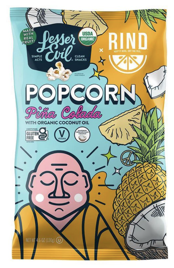 LesserEvil Organic Popcorn Pina Colada - 4.6 Oz