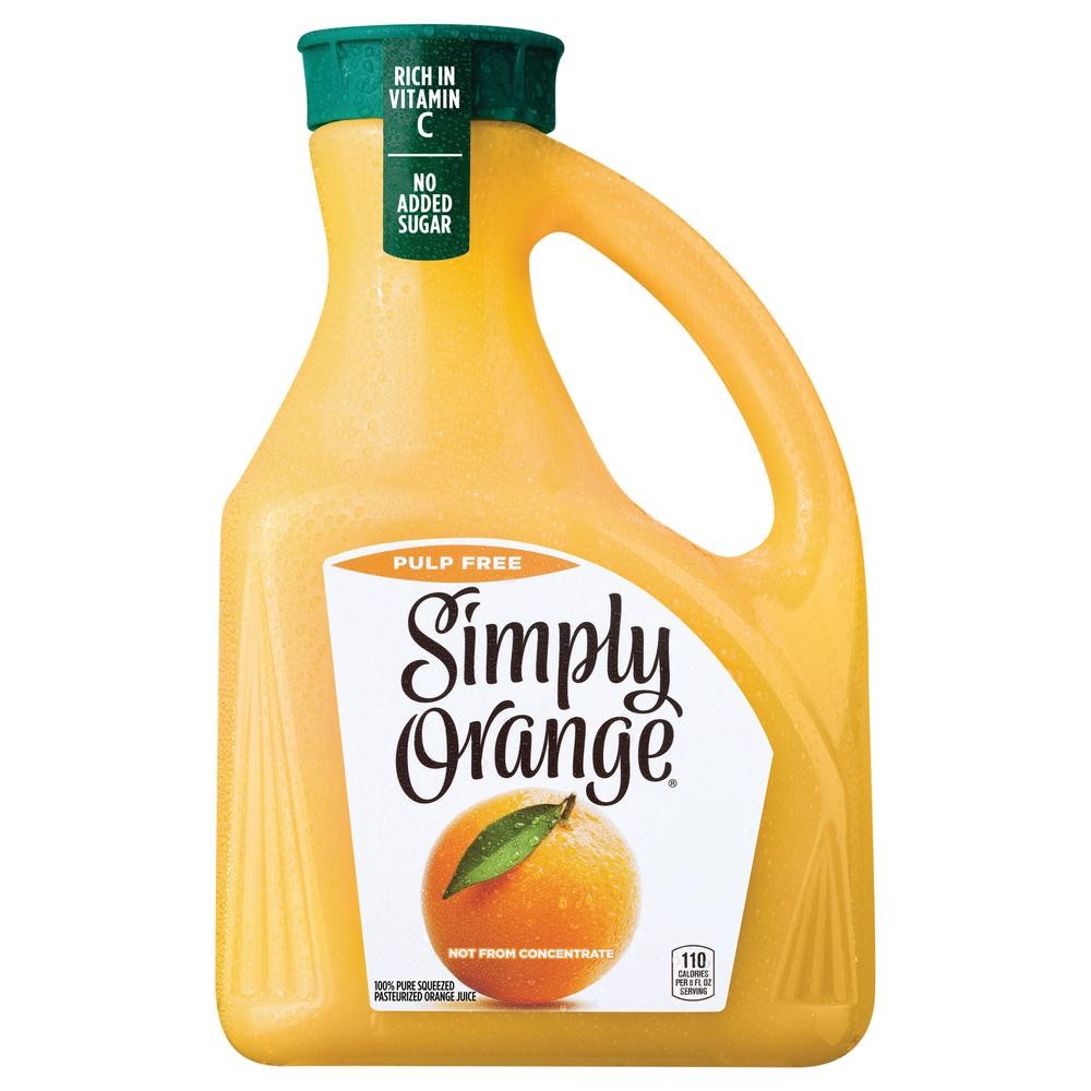 Simply 100% Orange Juice Pulp Free - 89 Fl Oz