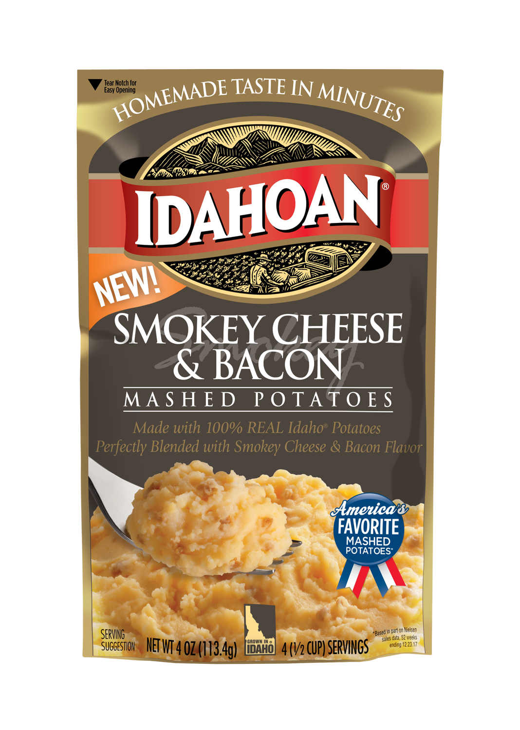 Idahoan Gluten Free Mashed Potatoes Smokey Cheese & Bacon - 4.0 Oz