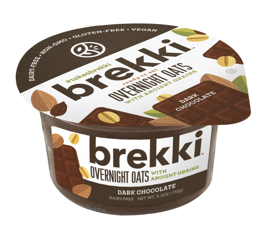 Brekki Ready to Eat Overnight Oats with Ancient Grains, Dark Chocolate - 5.3 Oz