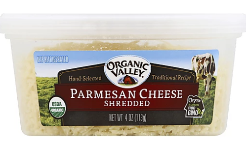 Organic Valley Shredded From The Block Parmesan Cheese - 4 Oz