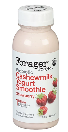 Forager Organic Probiotic Cashewmilk Yogurt Smoothie, Strawberry - 8 Fl Oz