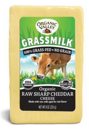 Organic Valley Grassmilk Raw Sharp Cheddar Cheese Block - 8 Oz