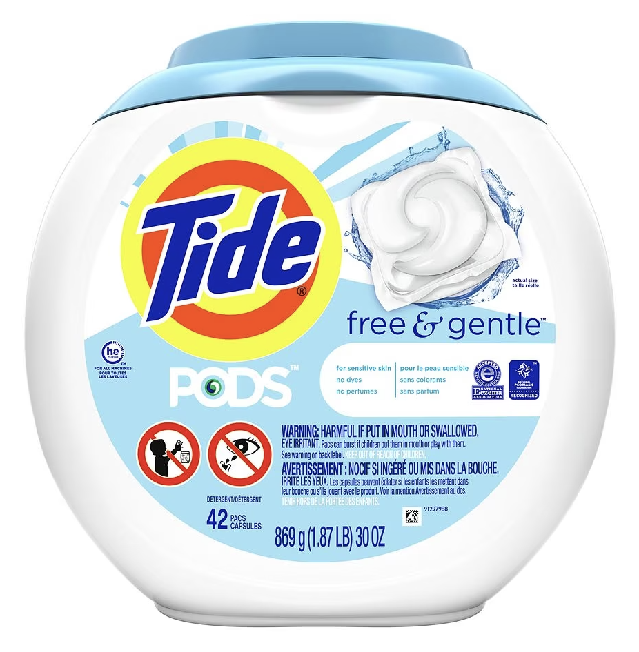 Tide Pods Liquid Laundry Detergent Pacs Free & Gentle - 42 Count