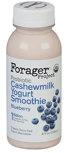 Forager Organic Probiotic Cashewmilk Yogurt Smoothie, Blueberry - 8 Fl Oz