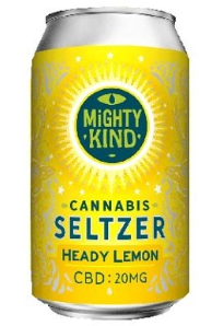 Mighty Kind CBD-Infused Sparkling Water 20mg CBD, Heady Lemon - 12 Fl Oz