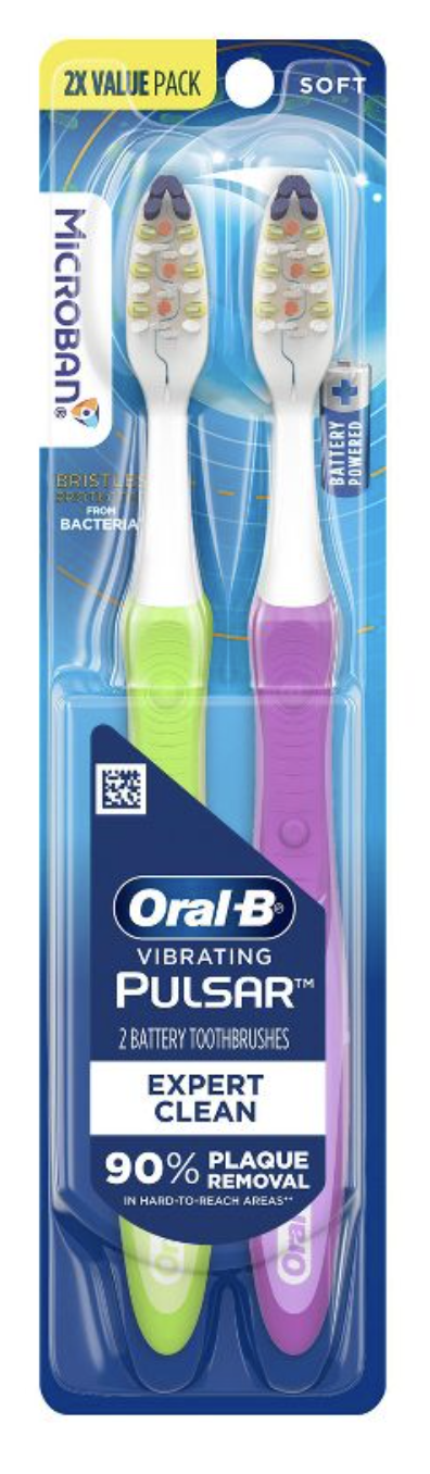 Oral-B Pulsar Expert Clean Battery Powered Toothbrush Soft - 2 Pack