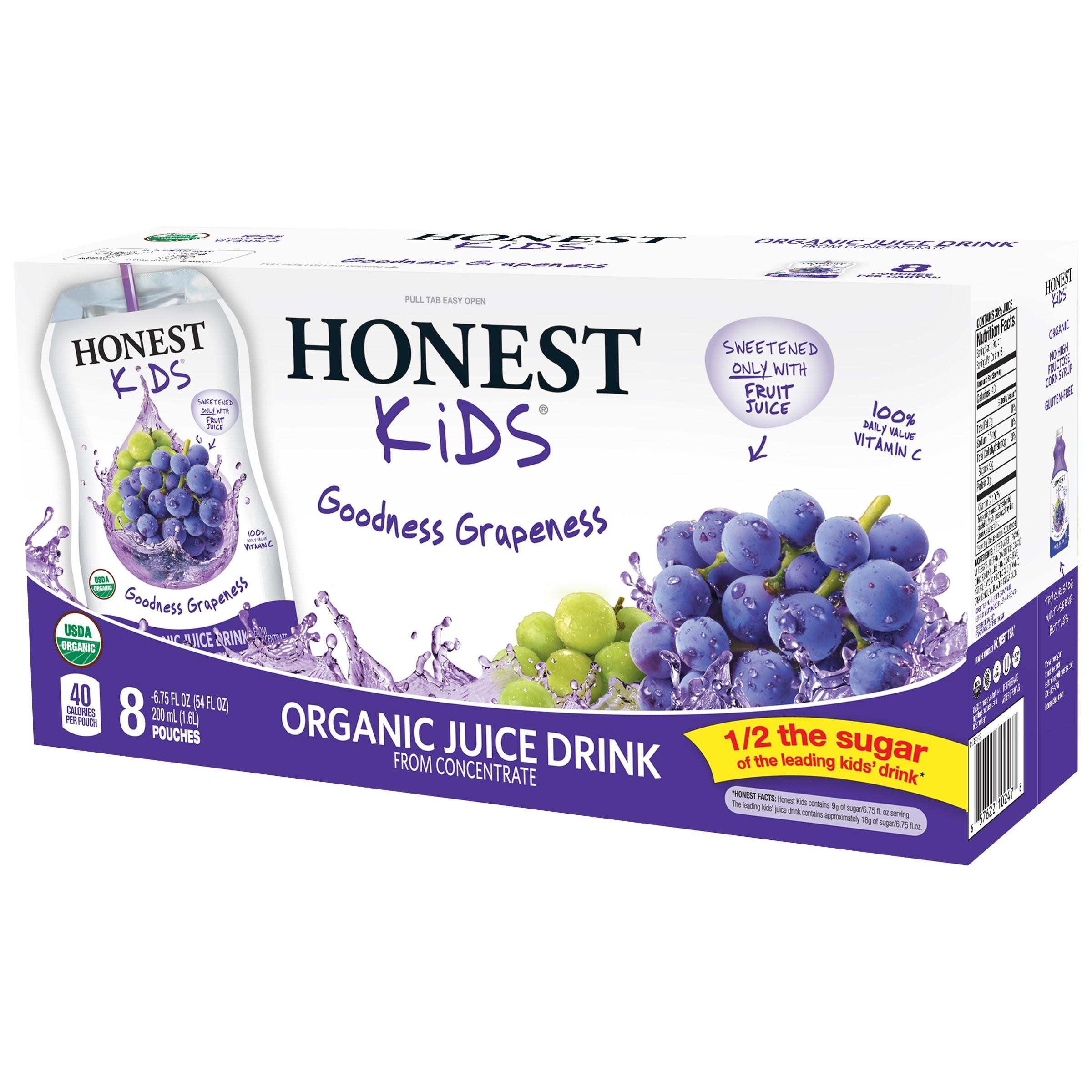 Honest Kids Organic  Grape Juice 8 - 6.75 Fl Oz Pouches