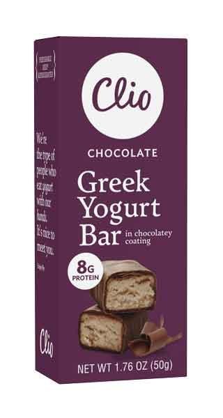 Clio Greek Yogurt Bar in Chocolatey Coating, Chocolate - 1.76 Oz