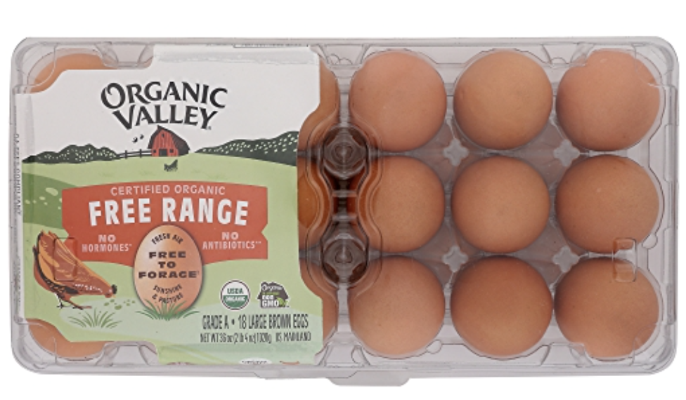 Organic Valley Certified Free Range Organic Large Brown Eggs - 18 Count