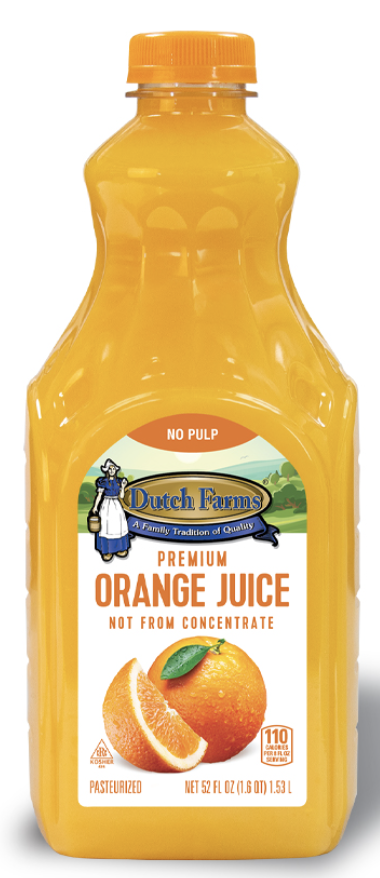 Dutch Farms 100% Orange Juice Premium - 52 Fl Oz