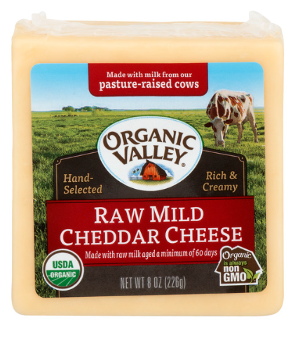 Organic Valley Raw Mild Cheddar Cheese Block - 8 Oz