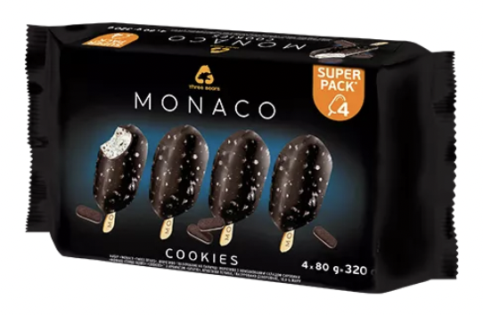 Three Bears Monaco Ice Cream Bars w. Cookie Crumbs 4ct - 11.2 fl oz