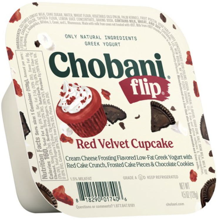 Chobani Flip All Natural Red Velvet Cupcake Greek Yogurt with Crunch - 4.5 Oz