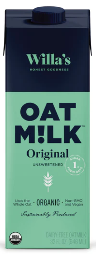 Willa's Honest Goodness Organic Oat Milk Original Unsweetened - 32 fl oz