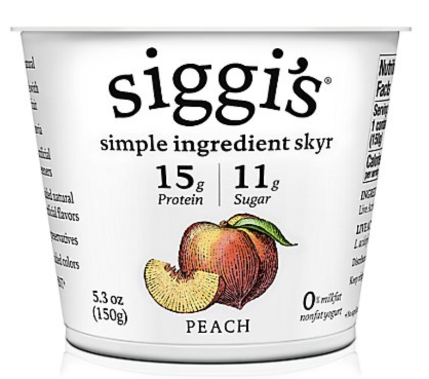 Siggi's Nonfat Icelandic-Style Skyr Yogurt, Peach - 5.3 Oz