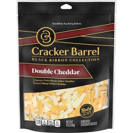 Cracker Barrel Black Ribbon Double Cheddar Shredded Cheese - 8 Oz