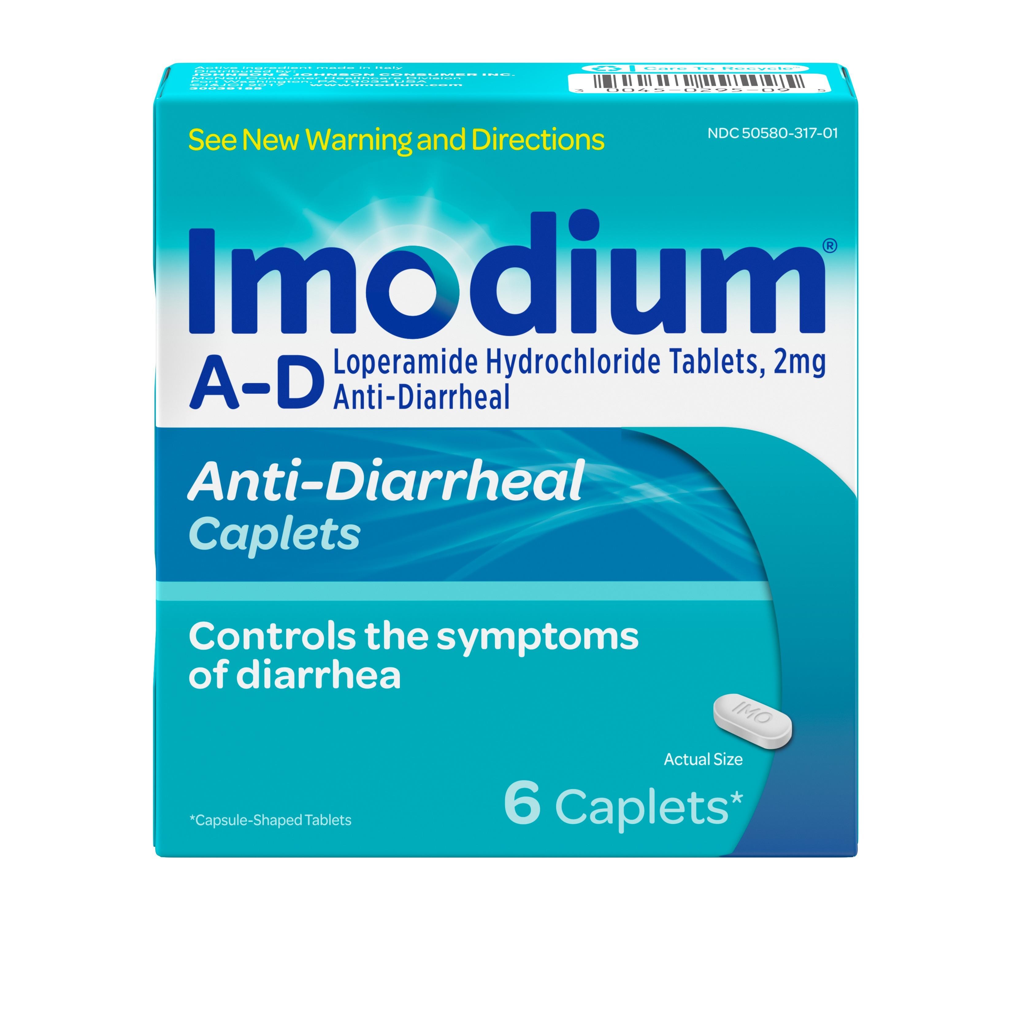 Imodium A-D Diarrhea Relief Caplets Loperamide Hydrochloride - 6 Count