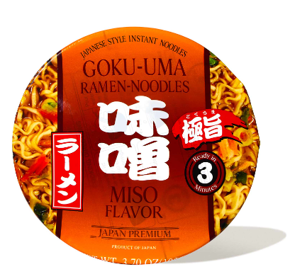 Shirakiku Goku-Uma Japanese Style Instant Noodle Bowl Miso - 3.7 Oz