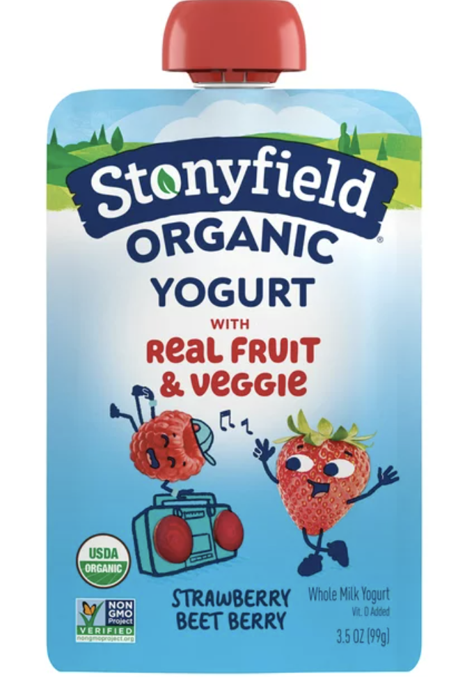 Stonyfield Organic Yogurt Pouch, Strawberry Beet Berry - 3.5 Fl Oz