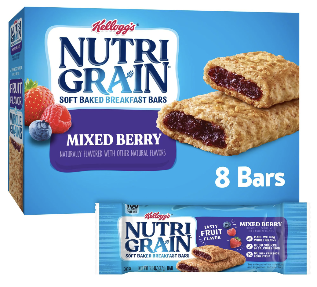 Nutri-Grain Soft Baked Breakfast Bars Mixed Berry 8ct - 10.4 Oz