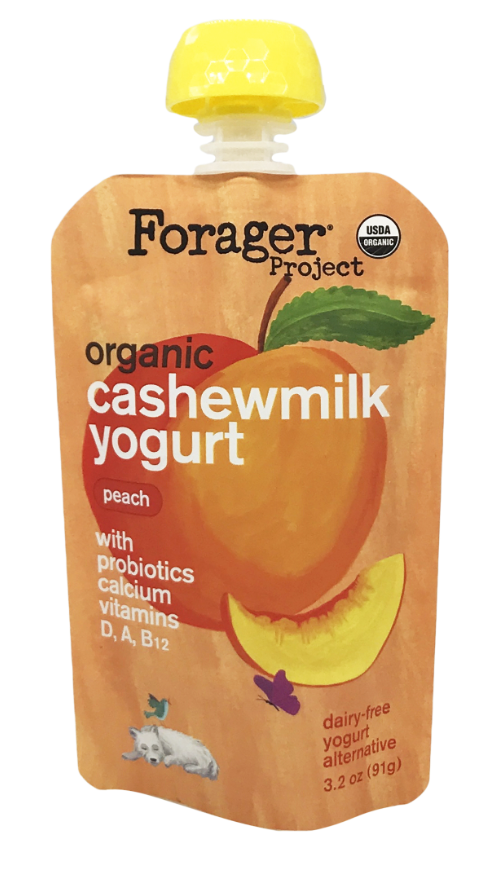 Forager Organic Cashew Yogurt Pouch, Peach - 3.2 Oz