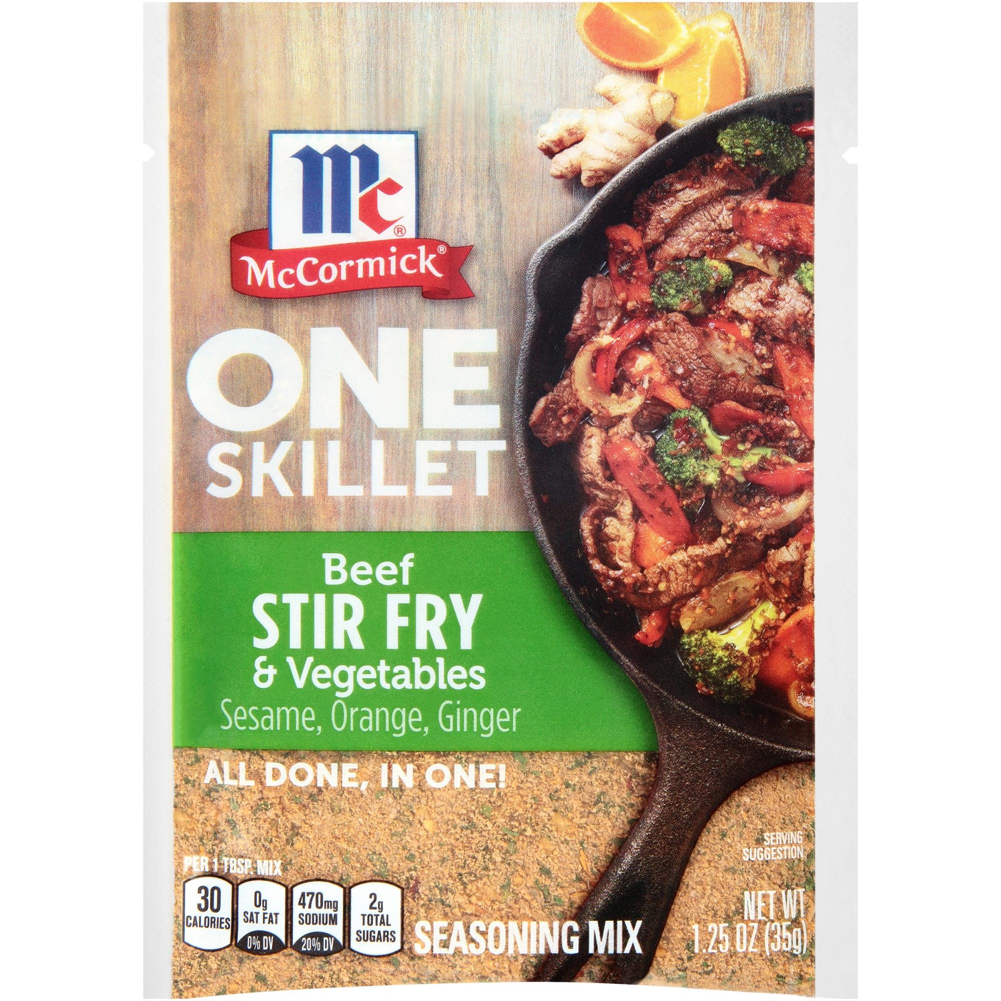 McCormick ONE Beef Stir Fry & Vegetables Skillet Seasoning Mix - 1.25 Oz