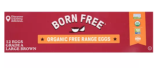 Born Free Organic Free Range Large Brown Eggs - 12ct
